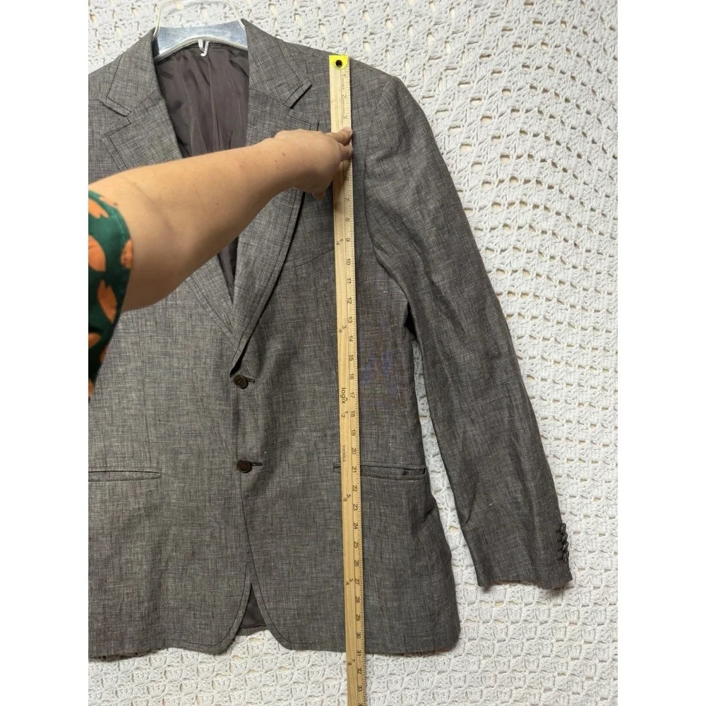 Ermenegildo Zegna Linen Sport Coat Blazer Mens 54R Brown Business 2 Button